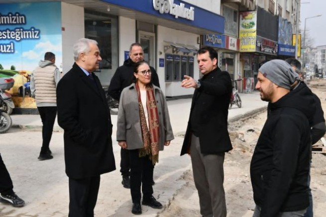 Bursa Caddesi’nde Üstyapı Çalışmaları Tüm Hızıyla Sürüyor