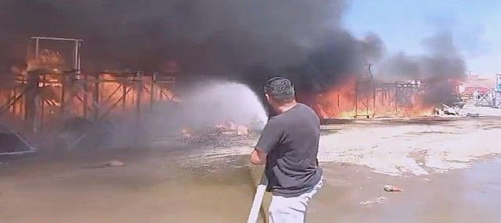 MUSTAFAKEMALPAŞA’DA FABRİKA BAHÇESİNDE YANGIN
