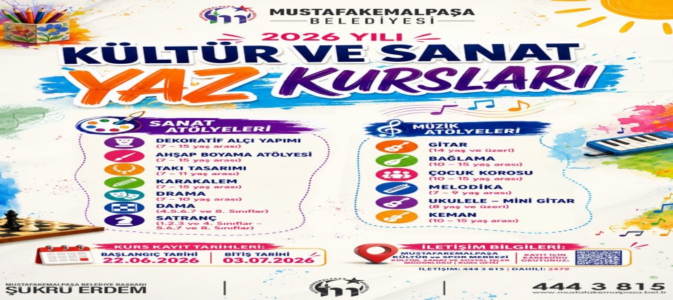 YAZ TATİLİNDE BELEDİYE KURSLARI