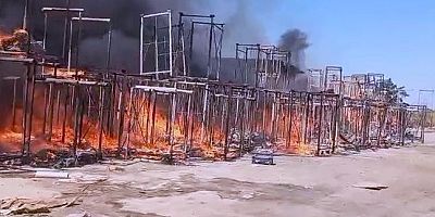 MUSTAFAKEMALPAŞA’DA FABRİKA BAHÇESİNDE YANGIN